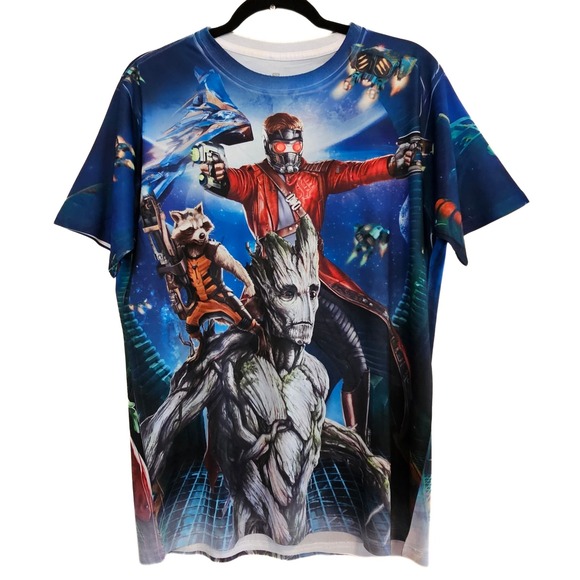 Guardians of the Galaxy T-Shirt All Over Print Marvel Men's Medium Graphic - Picture 1 of 7